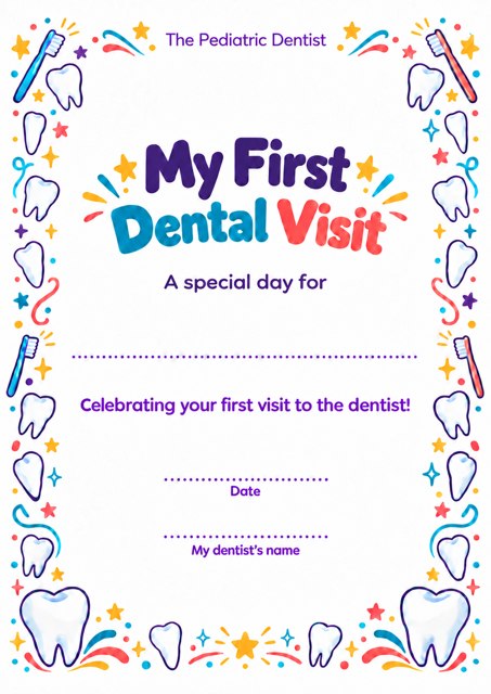 Preview of My First Dental Visit certificate