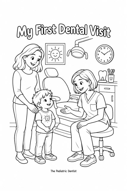 Preview of My First Dental Visit coloring page
